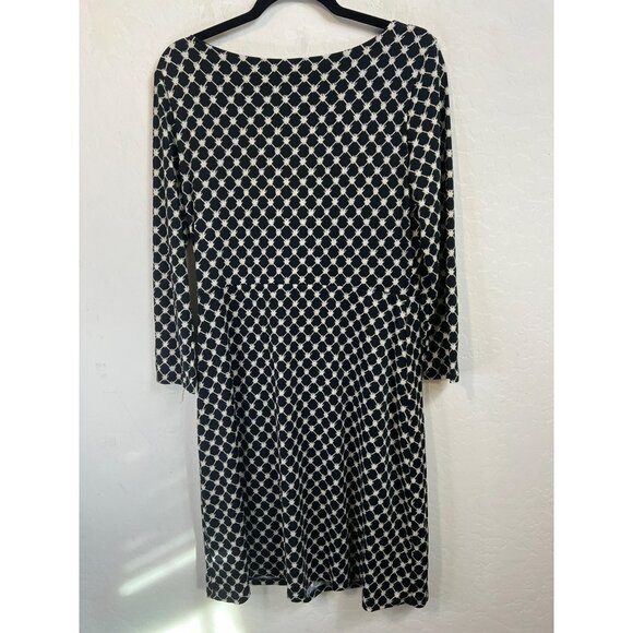 Gilli Viola Dress Stitchfix Black Whiite Novelty Print Knee Length Dress Sz XL - Picture 6 of 7
